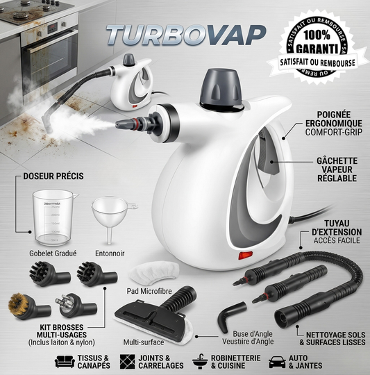 TurboVap®  Nettoyeur Vapeur Multi-Surfaces
